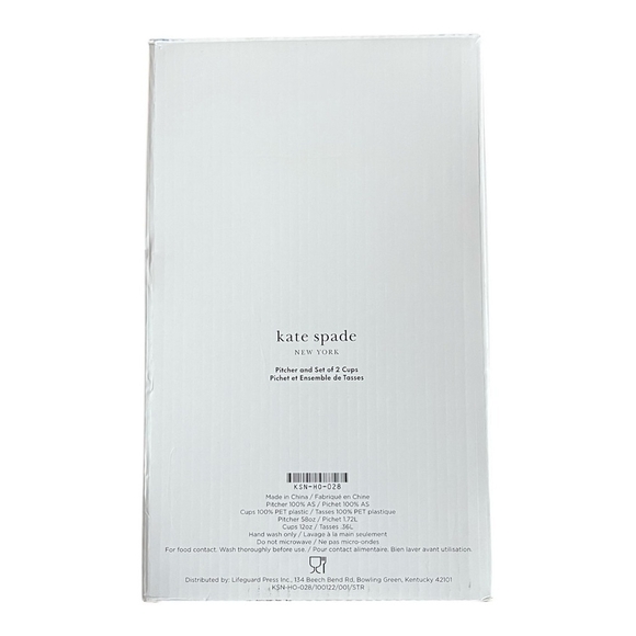 Acrylic PITCHER & Cups Set KATE SPADE Lemon Water Pitcher Lightweight Summer Set - Picture 4 of 4